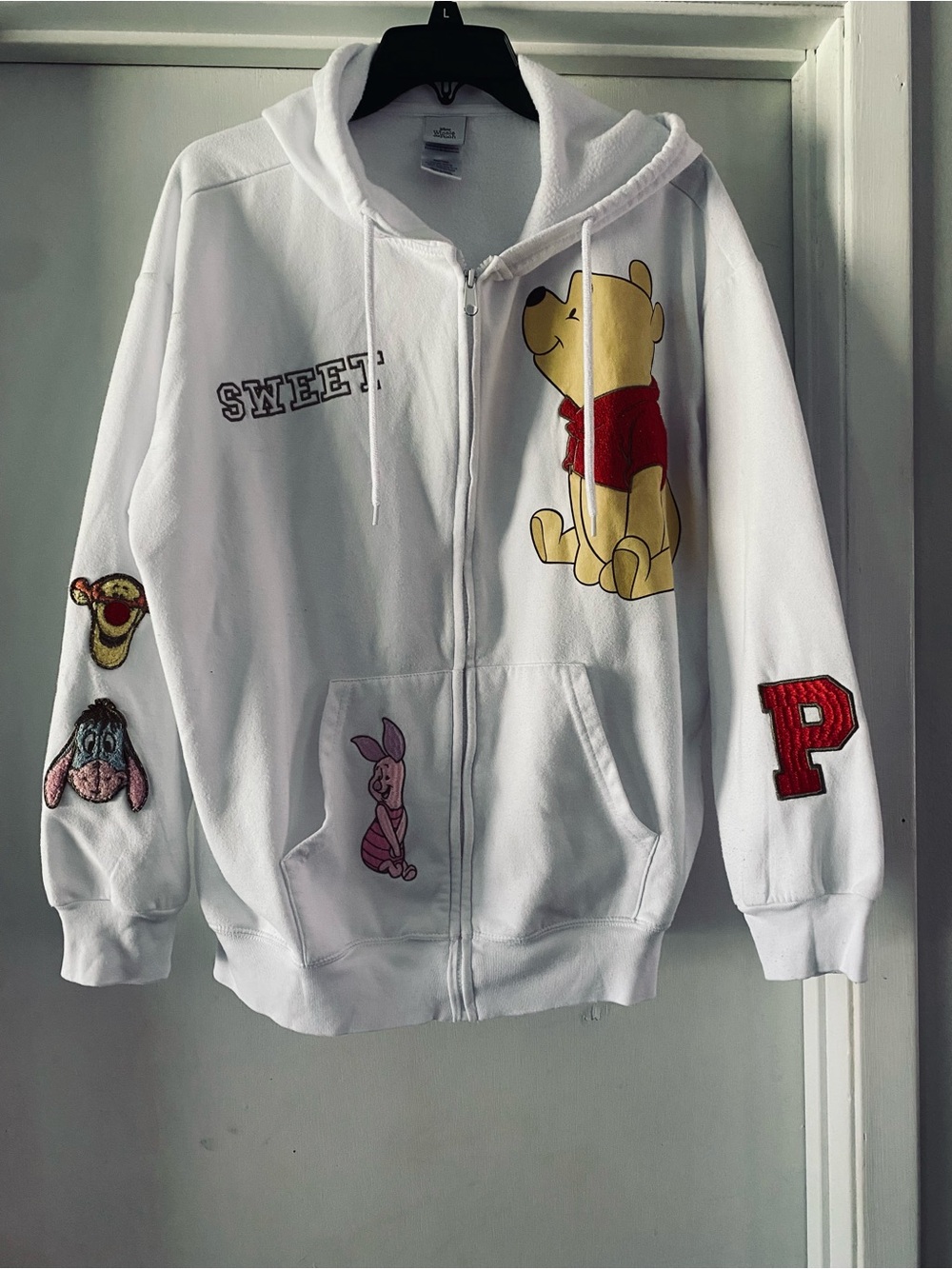 Disney White Hoodie with Winnie the Pooh & Patch Details
